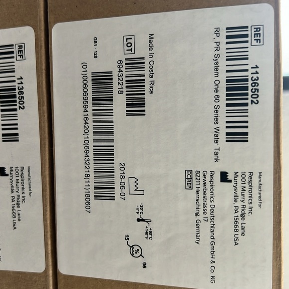 2 Pack of New Respironics PR System One 60 Series Water Tank -2x (1136502) - Picture 3 of 3